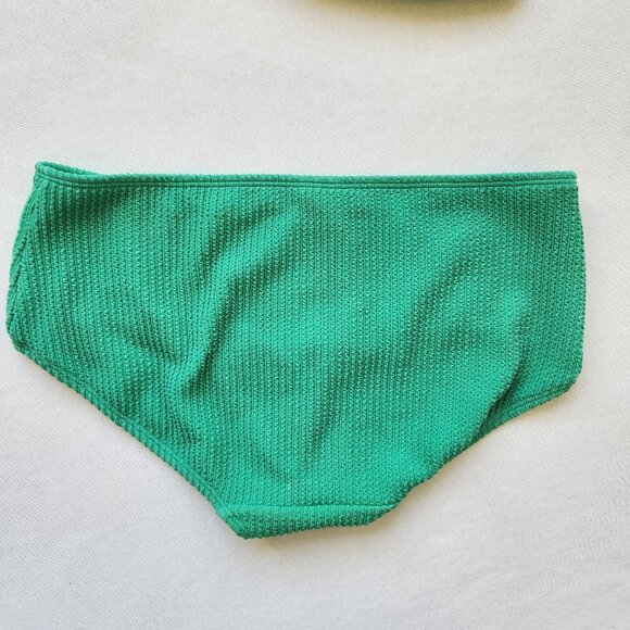Bravissimo Textured Green Bikini Set One Shoulder Top Summer Pool Beach Swim - Picture 3 of 7